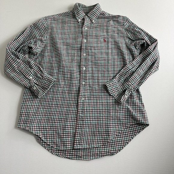 Ralph‎ Lauren Mens Size Large Plaid Button Down Shirt Flannel Long Sleeve Casual - Picture 1 of 9